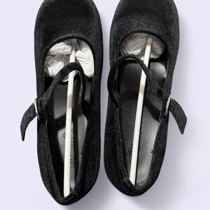 Dolls Kill Black Velvet Mary Jane Flats
